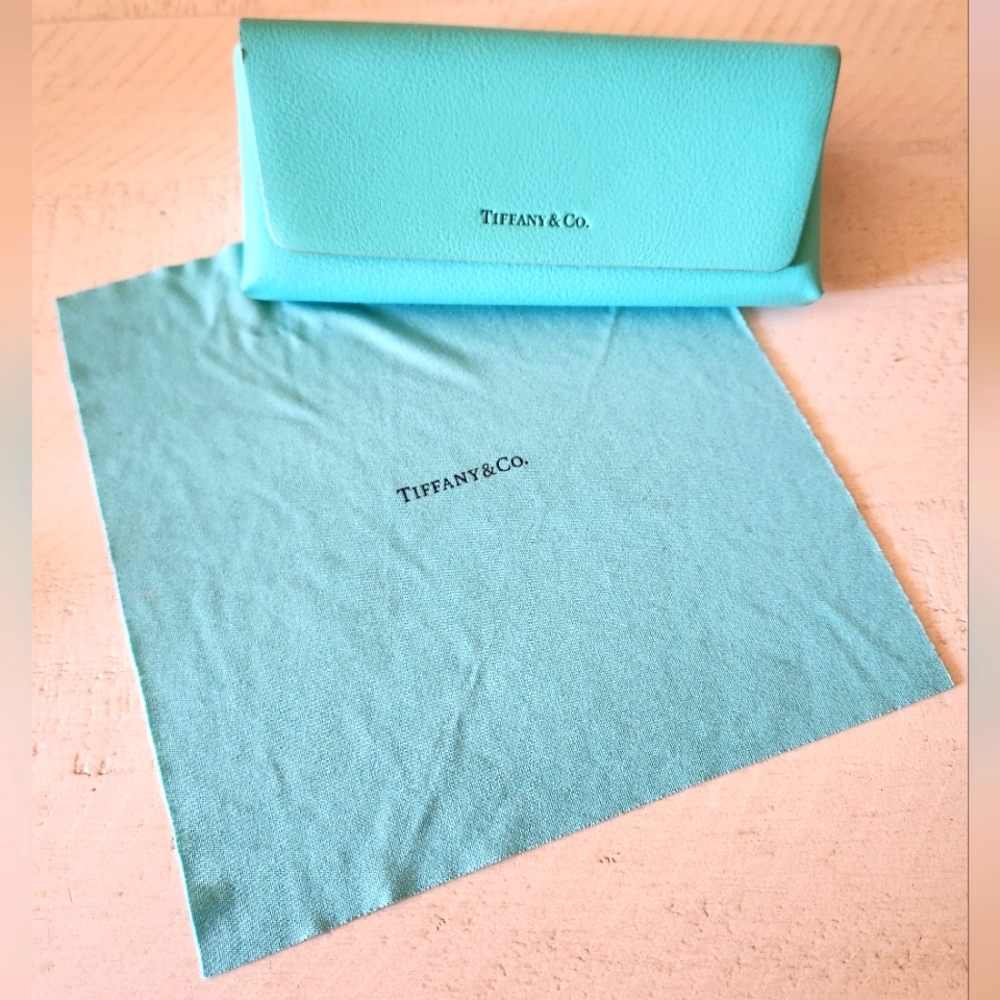 Tiffany & Co. Blue Leather Eyeglas Case